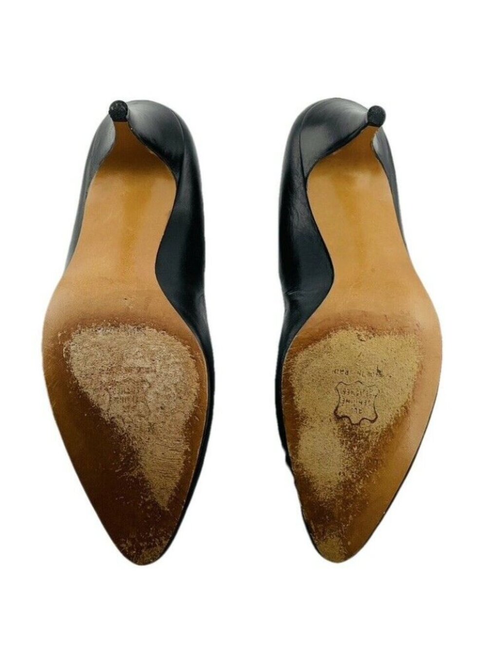 Halston III Black Leather Pointed Toe Pumps Womens Size 9AA - Picture 4 of 9